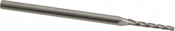 Tapered End Mill: 0.5 ° per Side, 1/16" Small Dia, 1/2" LOC, 3 Flutes, Solid Carbide, Square End