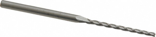 Tapered End Mill: 0.5 ° per Side, 1/16" Small Dia, 1" LOC, 3 Flutes, Solid Carbide, Square End