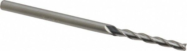 Tapered End Mill: 0.5 ° per Side, 3/32" Small Dia, 3/4" LOC, 3 Flutes, Solid Carbide, Square End