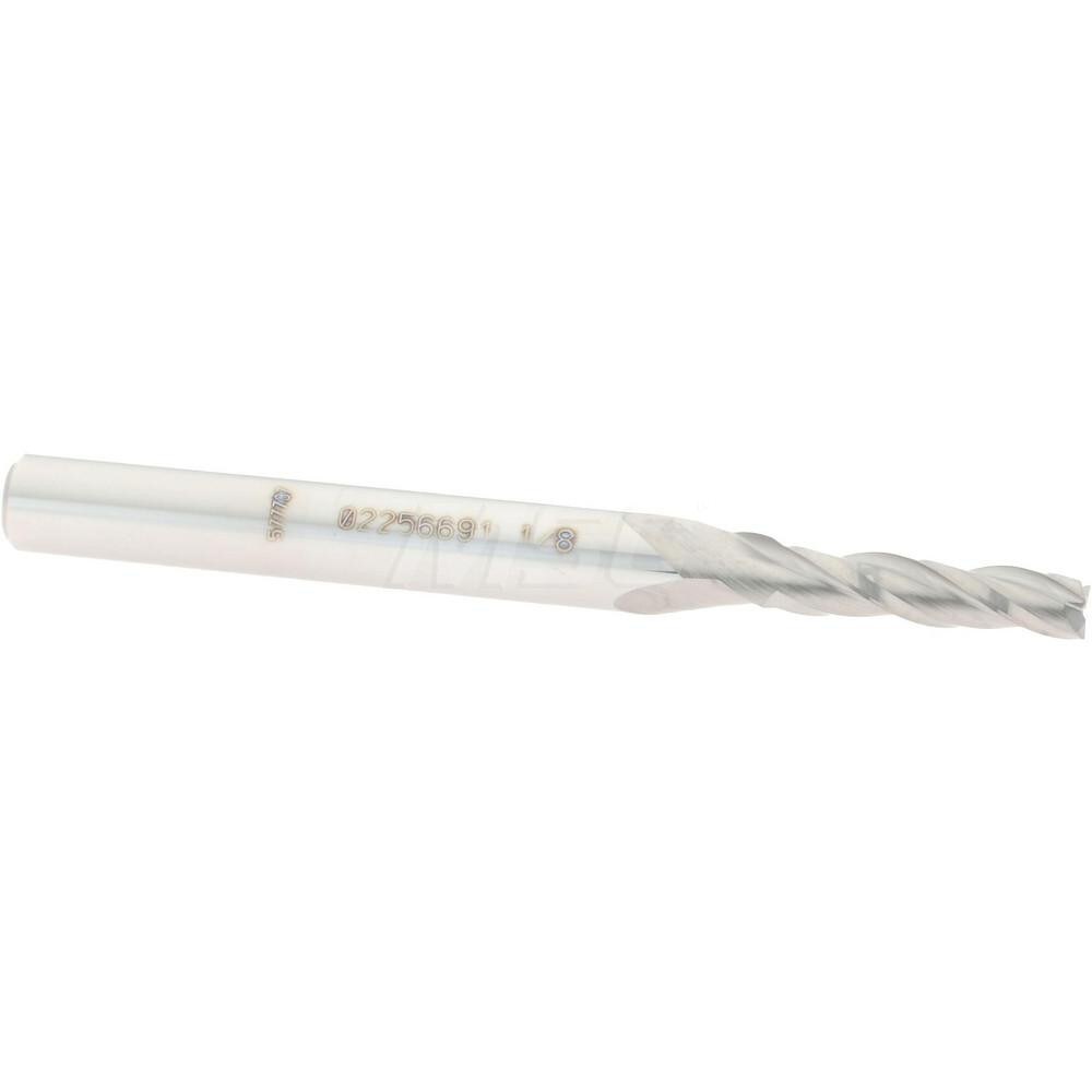 Tapered End Mill: 0.5 ° per Side, 1/8" Small Dia, 1/2" LOC, 3 Flutes, Solid Carbide, Square End