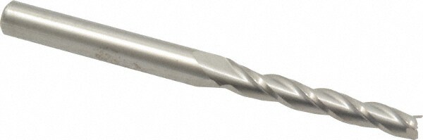 Tapered End Mill: 0.5 ° per Side, 3/16" Small Dia, 1-1/4" LOC, 3 Flutes, Solid Carbide, Square End