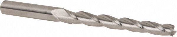 Tapered End Mill: 0.5 ° per Side, 1/4" Small Dia, 2-1/4" LOC, 3 Flutes, Solid Carbide, Square End