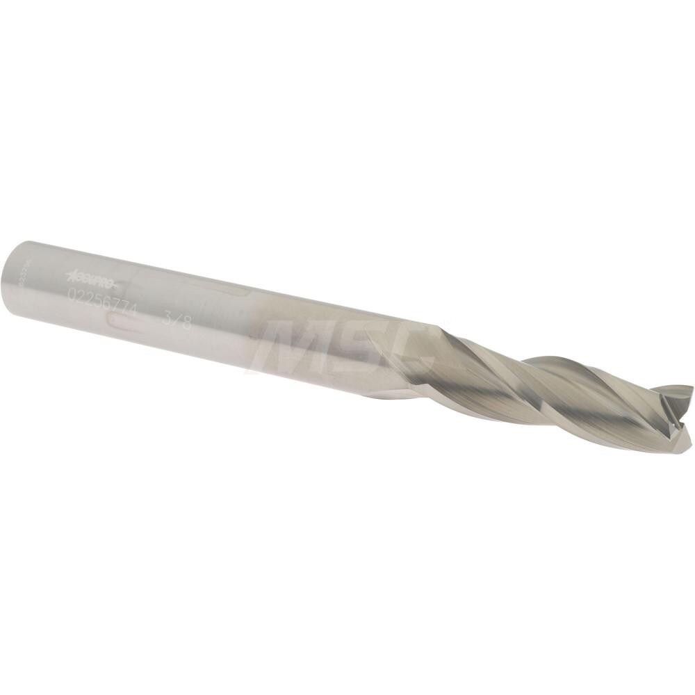 Tapered End Mill: 0.5 ° per Side, 3/8" Small Dia, 1-1/4" LOC, 3 Flutes, Solid Carbide, Square End