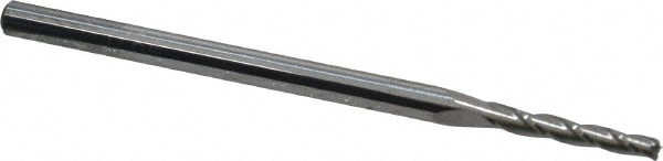 Tapered End Mill: 1 ° per Side, 5/64" Small Dia, 1/2" LOC, 3 Flutes, Solid Carbide, Square End