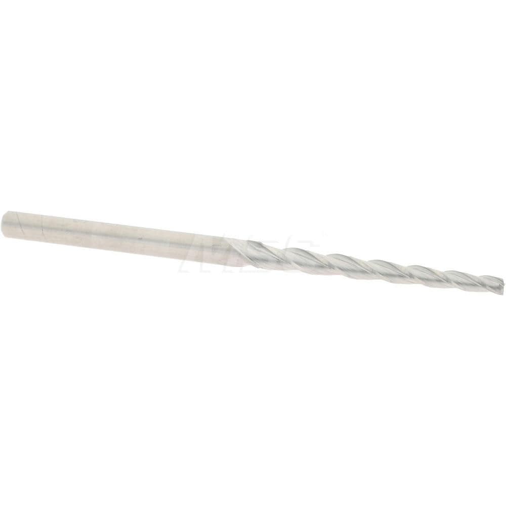 Tapered End Mill: 1 ° per Side, 5/64" Small Dia, 1" LOC, 3 Flutes, Solid Carbide, Square End