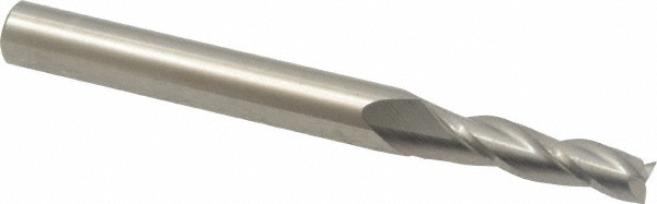 Accupro 12177457 Tapered End Mill: 1 &deg; per Side, 3/16" Small Dia, 3/4" LOC, 3 Flutes, Solid Carbide, Square End Image