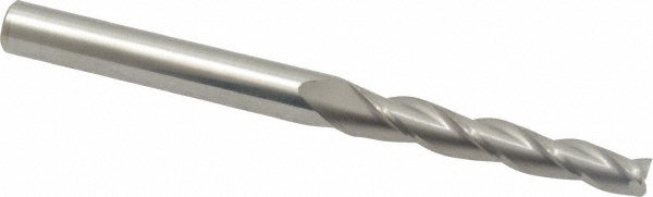 Accupro 12177458 Tapered End Mill: 1 &deg; per Side, 3/16" Small Dia, 1-1/4" LOC, 3 Flutes, Solid Carbide, Square End Image