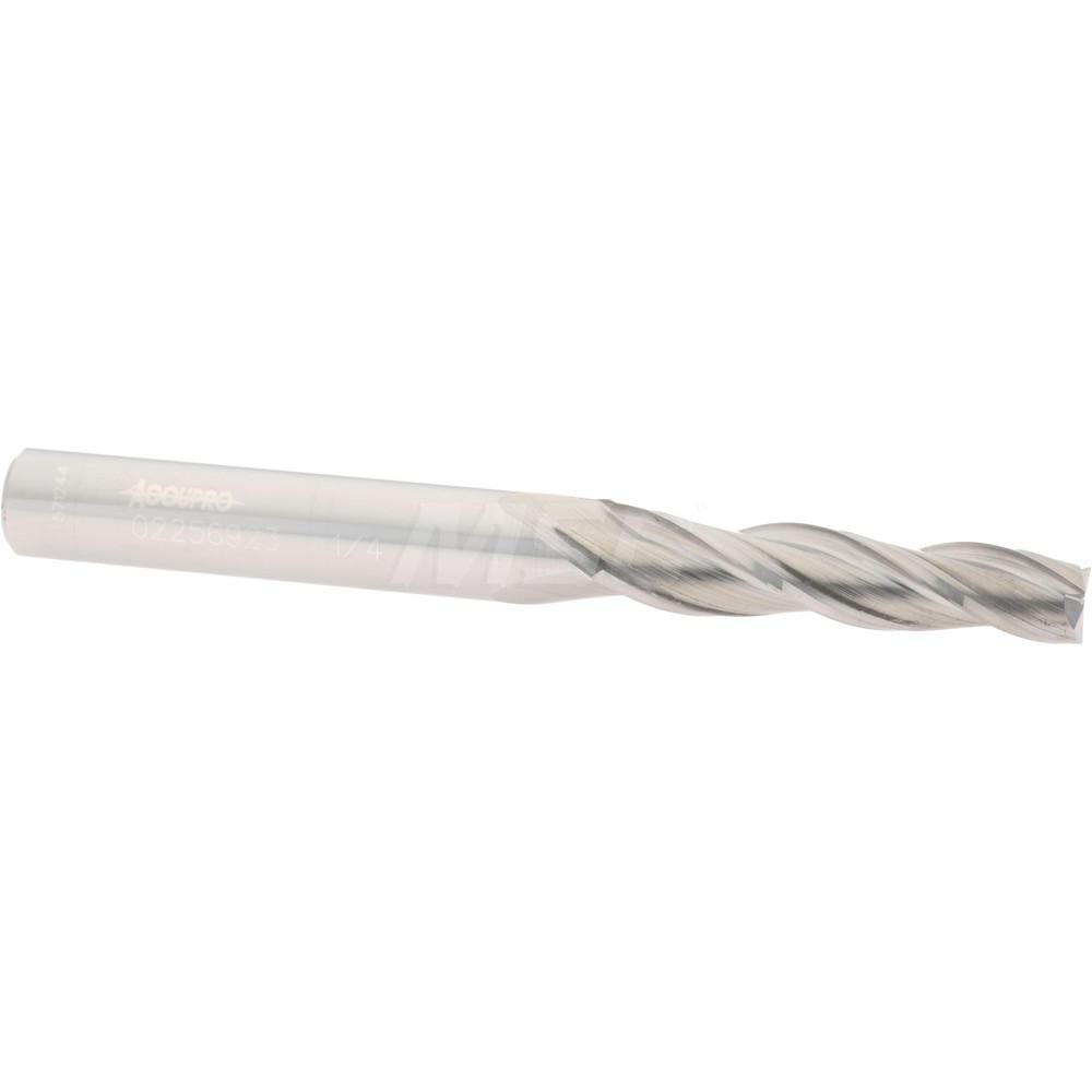 Tapered End Mill: 1 ° per Side, 1/4" Small Dia, 1-1/4" LOC, 3 Flutes, Solid Carbide, Square End