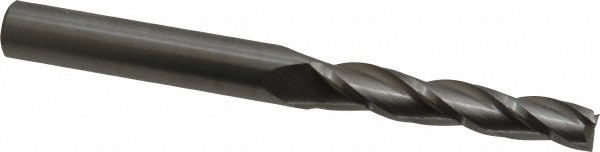 Accupro 12177465 Tapered End Mill: 1 &deg; per Side, 3/8" Small Dia, 2-1/4" LOC, 3 Flutes, Solid Carbide, Square End Image