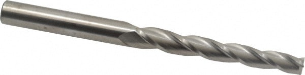 Tapered End Mill: 1 ° per Side, 3/8" Small Dia, 3-1/4" LOC, 3 Flutes, Solid Carbide, Square End
