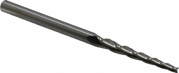 Accupro 12177482 Tapered End Mill: 2 &deg; per Side, 3/32" Small Dia, 1-1/4" LOC, 3 Flutes, Solid Carbide, Square End Image