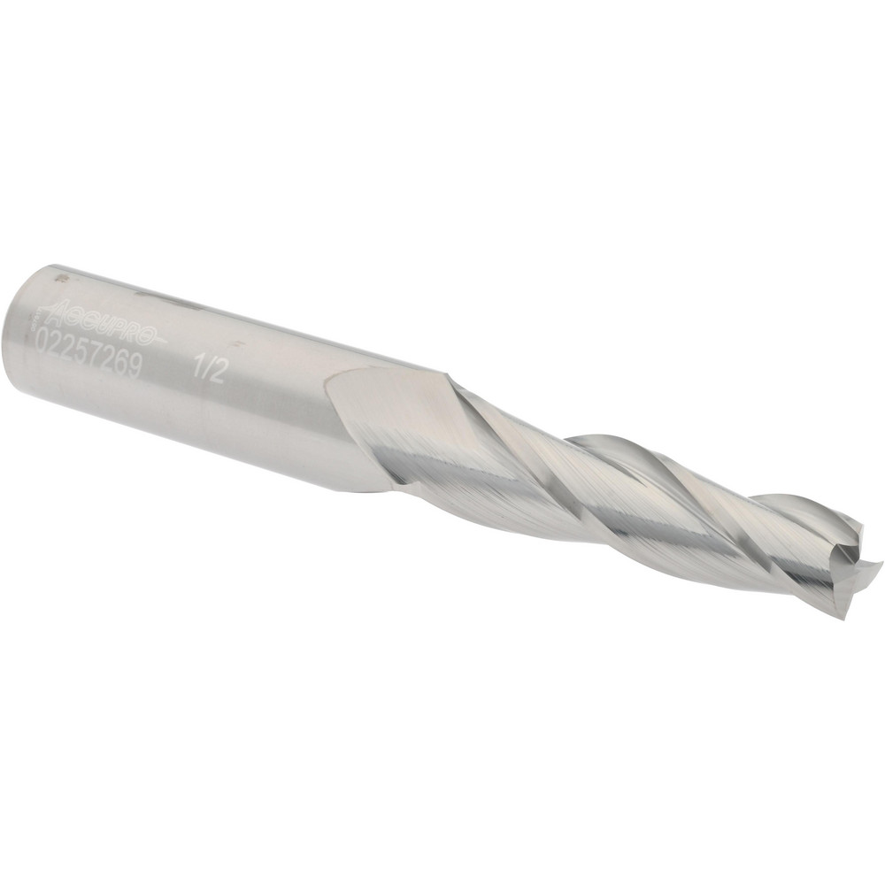 Accupro 12177494 Tapered End Mill: 2 &deg; per Side, 1/2" Small Dia, 2-1/4" LOC, 3 Flutes, Solid Carbide, Square End Image