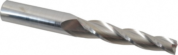 Tapered End Mill: 2 ° per Side, 1/2" Small Dia, 3-1/4" LOC, 3 Flutes, Solid Carbide, Square End