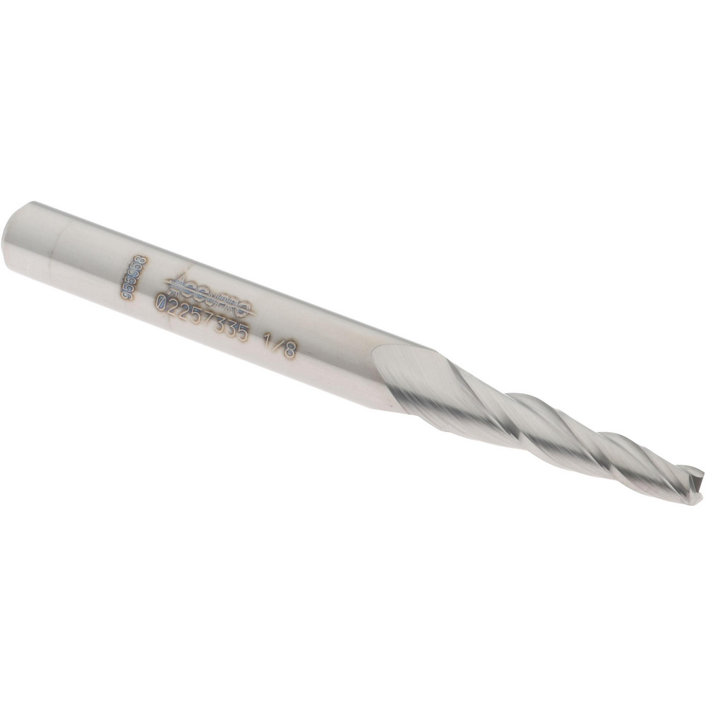 Accupro 12177501 Tapered End Mill: 3 &deg; per Side, 1/8" Small Dia, 3/4" LOC, 3 Flutes, Solid Carbide, Square End Image