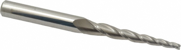 Accupro 12177505 Tapered End Mill: 3 &deg; per Side, 1/8" Small Dia, 2" LOC, 3 Flutes, Solid Carbide, Square End Image