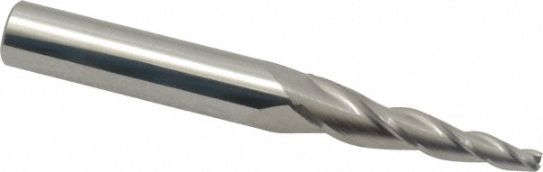 Accupro 12177525 Tapered End Mill: 5 &deg; per Side, 1/8" Small Dia, 1-1/4" LOC, 3 Flutes, Solid Carbide, Square End Image