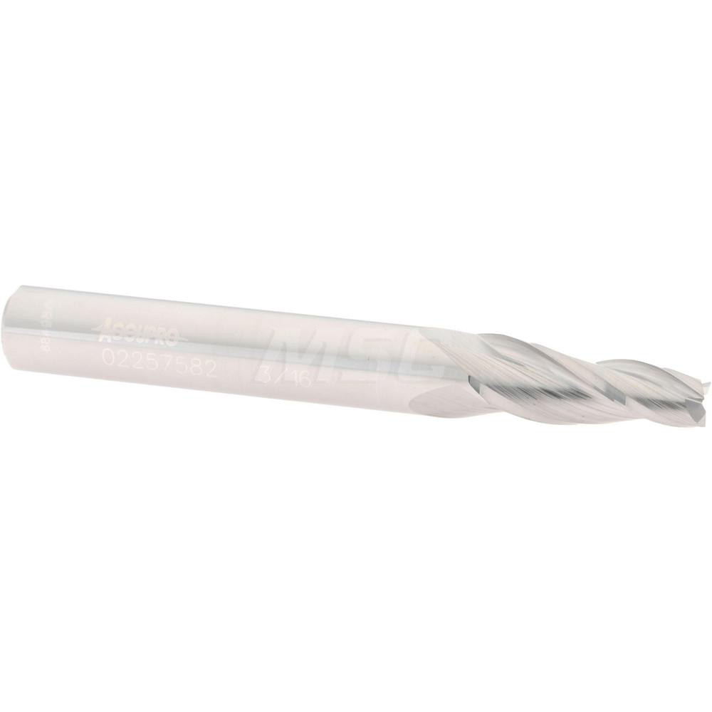 Accupro Tapered End Mill 5 deg Angle per Side, 3/16" Small Dia, 3/4