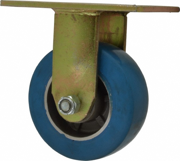 Value Collection Rigid Top Plate Caster: Polyurethane, 880 lb, 5" Dia, 2" Wide, 6-1/2" OAH - 4-1/2 x 6-1/4" Plate, 3-3/8 x 5-1/4 Slotted to 2-7/16 x