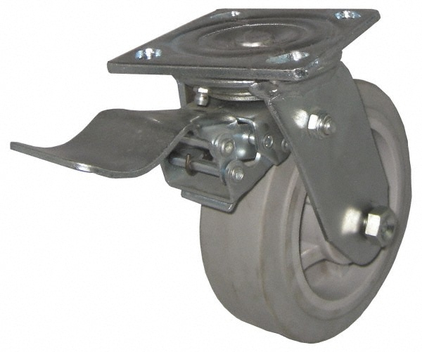 Value Collection VES4X2TPRTBK 4" Diam x 2" Wide x 5-5/8" OAH Top Plate Mount Swivel Caster with Brake Image