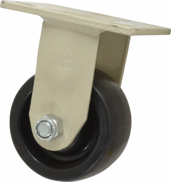 Value Collection Rigid Top Plate Caster: Polypropylene, 400 lb, 4" Dia, 2" Wide, 5-5/8" OAH - 4 x 4-1/2" Plate, 2-5/8 x 3-5/8 Slotted to 3 x 3" Bolt