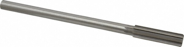 Made in USA 433-0.5625 Chucking Reamer: 9/16" Dia, 8" OAL, 2" Flute Length, Straight Shank, High Speed Steel Image