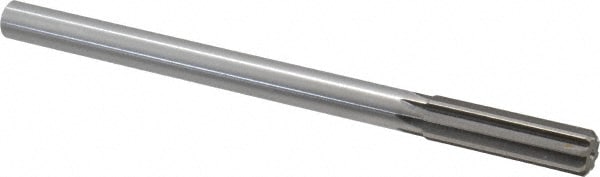 Made in USA 433-0.6250 Chucking Reamer: 5/8" Dia, 9" OAL, 2-1/4" Flute Length, Straight Shank, High Speed Steel Image