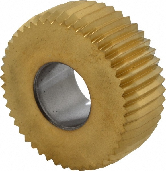 Convex Knurl Wheel: 1-1/4" Dia, 90 ° Tooth Angle, 12 TPI, Straight, Cobalt