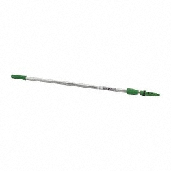 156" Long x 1" Dia Aluminum Handle for Unger Products - Threaded Connection, Silver, Telescoping