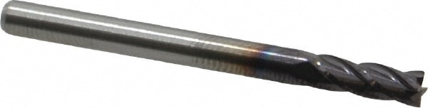 M.A. Ford. 11112500A Square End Mill: 1/8 Dia, 3/8 LOC, 1/8 Shank Dia, 1-1/2 OAL, 4 Flutes, Solid Carbide Image