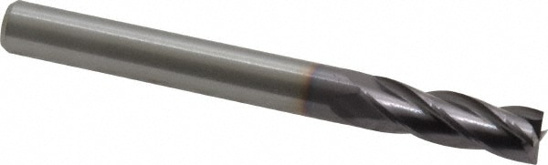 M.A. Ford. 11125000A Square End Mill: 1/4 Dia, 3/4 LOC, 1/4 Shank Dia, 2-1/2 OAL, 4 Flutes, Solid Carbide Image