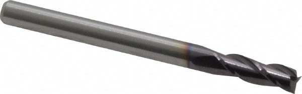 M.A. Ford. 11612500A Square End Mill: 1/8 Dia, 3/8 LOC, 1/8 Shank Dia, 1-1/2 OAL, 3 Flutes, Solid Carbide Image