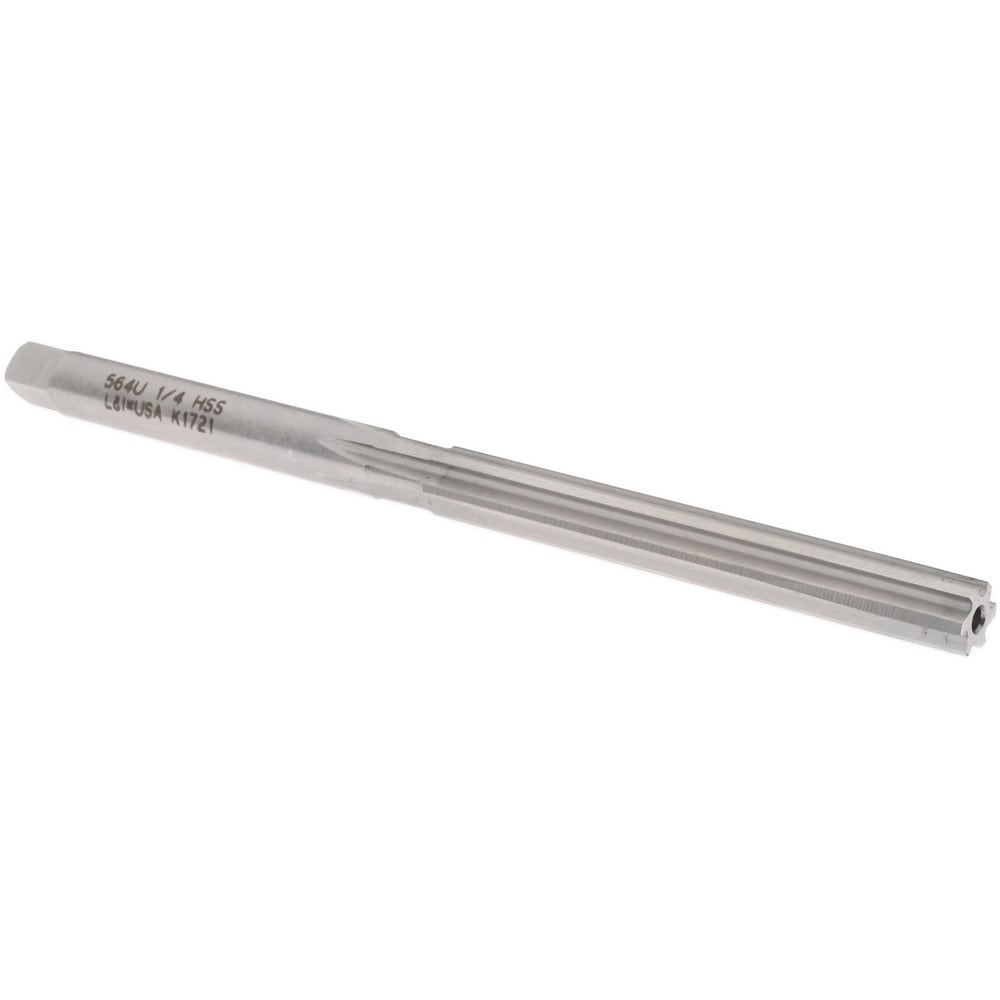 Hand Reamer: 1/4" Dia, 2" Flute Length, 4" OAL