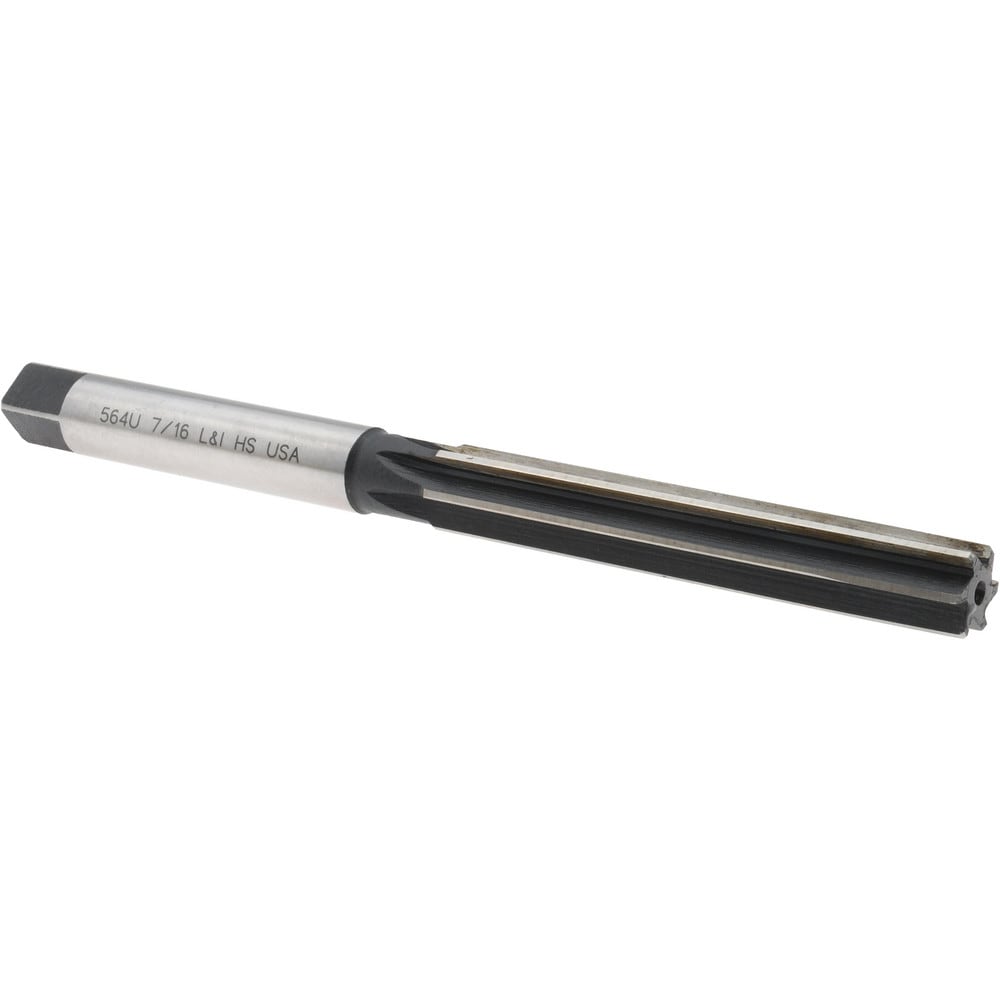 Hand Reamer: 7/16" Dia, 2-3/4" Flute Length, 5-1/2" OAL