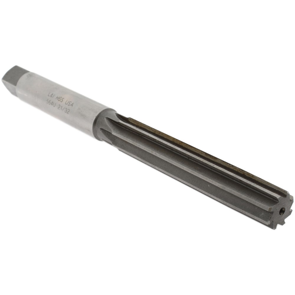 Hand Reamer: 21/32" Dia, 3-11/16" Flute Length, 7-3/8" OAL