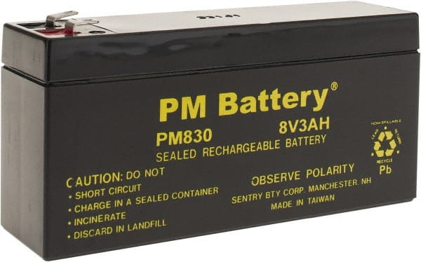 Mule PM830 Rechargeable Lead Battery: 8V, Quick-Disconnect Terminal 