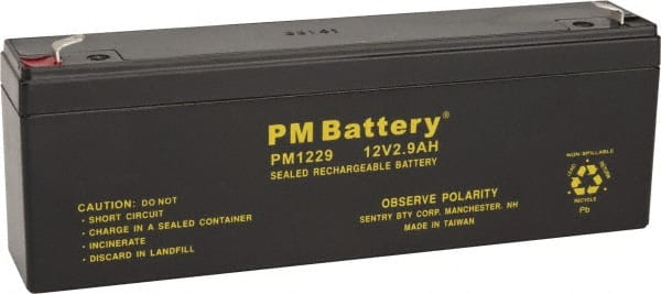 Rechargeable Lead Battery: 12V, Quick-Disconnect Terminal