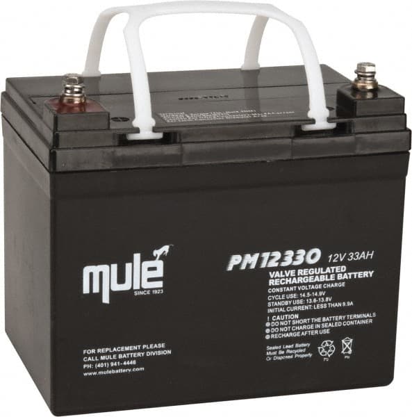 Mule PM12330 Rechargeable Lead Battery: 12V, Nut & Bolt Terminal 