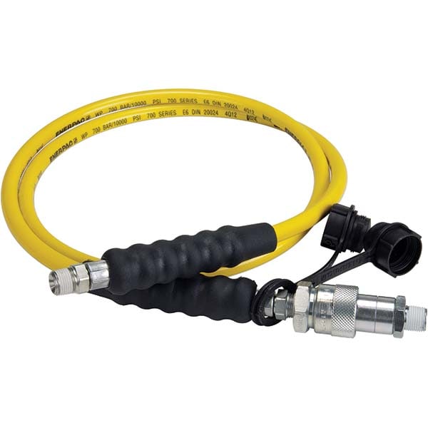 Hydraulic Pump Hose: 1/4" ID, 6' OAL, Rubber (Coated) & Steel (Wire Braid)