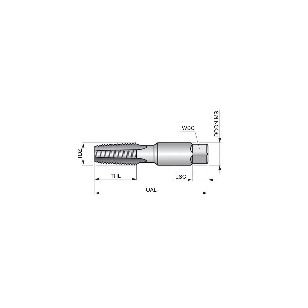 Union Butterfield Standard Pipe Tap 1/827, NPSF, Semi Bottoming, 4 Flutes, High Speed Steel