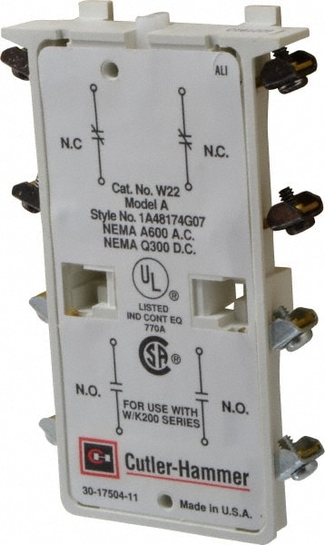 Starter Accessories; Starter Accessory Type: Auxiliary Contact Module ; For Use With: Advantage