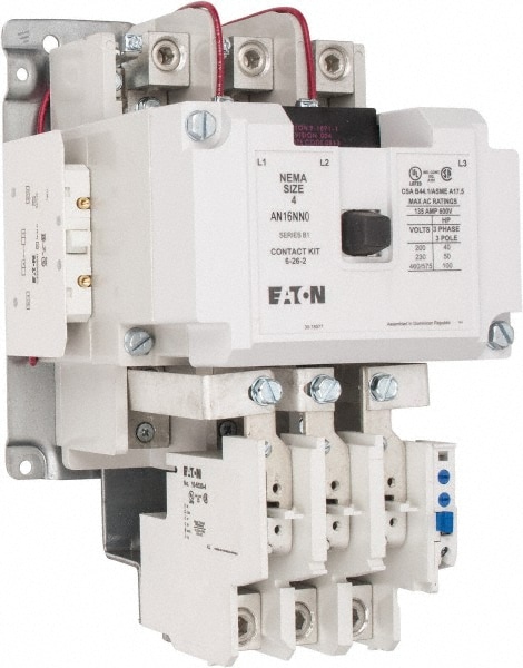 Eaton Cutler-Hammer AN16NN0A 110 Coil VAC at 50 Hz, 120 Coil VAC at 60 Hz, 135 Amp, NEMA Size 4, Nonreversible Open Enclosure NEMA Motor Starter Image