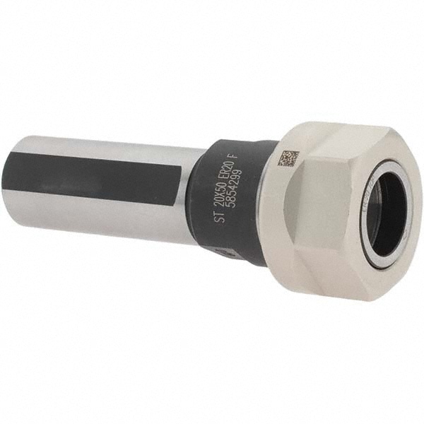 Collet Chuck: 1 to 13 mm Capacity, ER Collet, 20 mm Shank Dia, Straight Shank