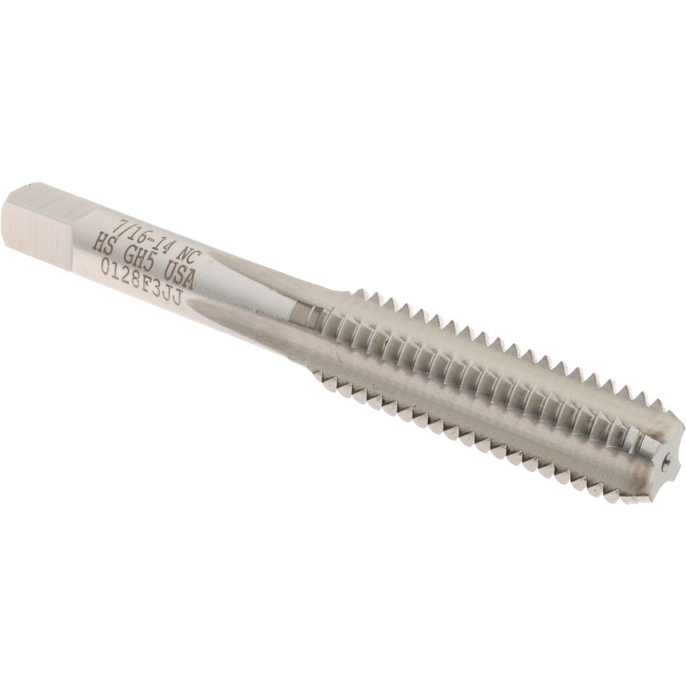 7/16-14 Bottoming RH H5 Bright High Speed Steel 4-Flute Straight Flute Hand Tap