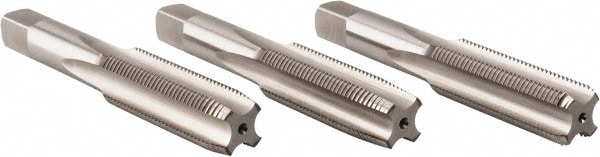 Hertel K008934AS Tap Set: 5/8-18 UNF, 4 Flute, High Speed Steel, Bright Finish Image