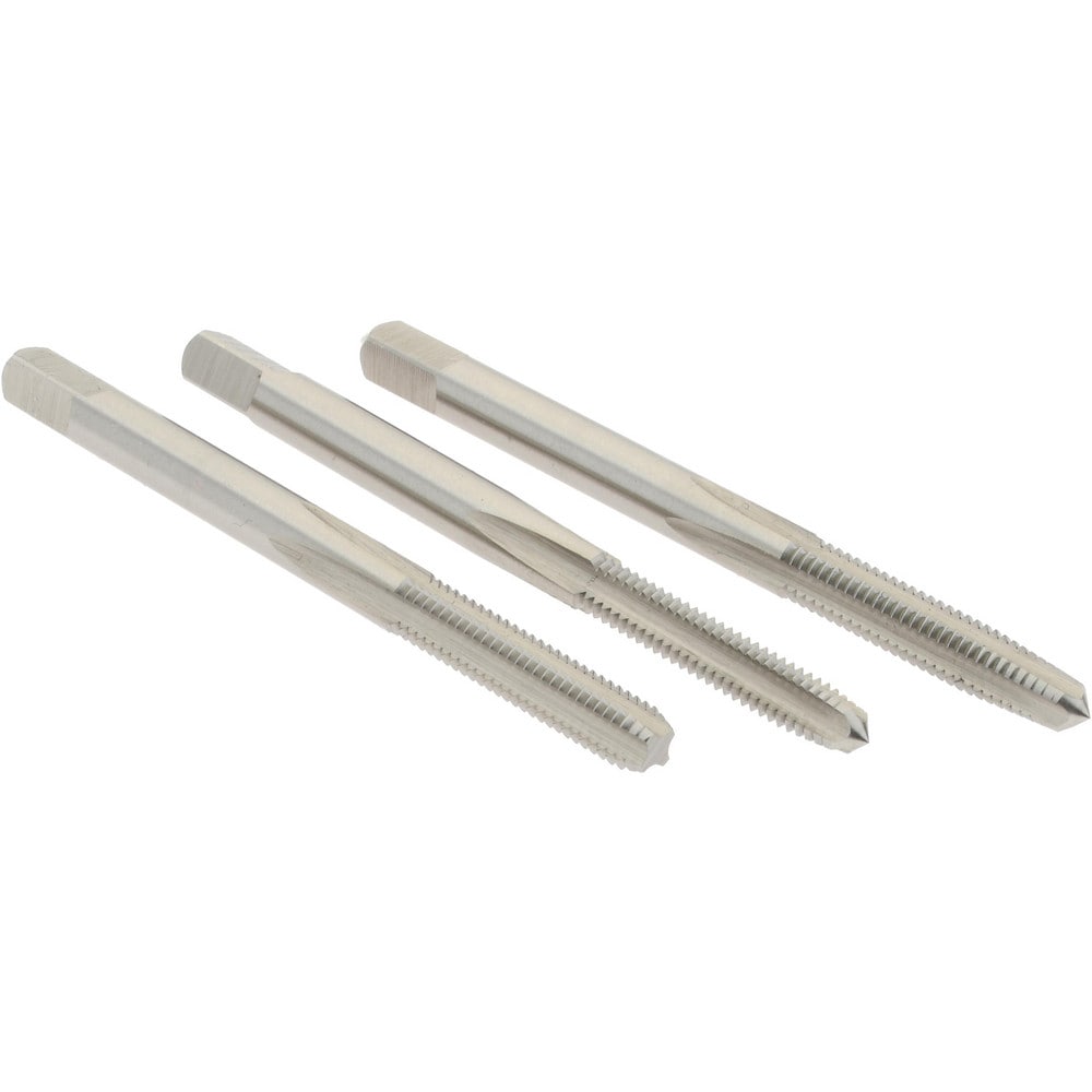 Hertel K029507AS Tap Set: Metric Coarse, 4 Flute, High Speed Steel, Bright Finish Image