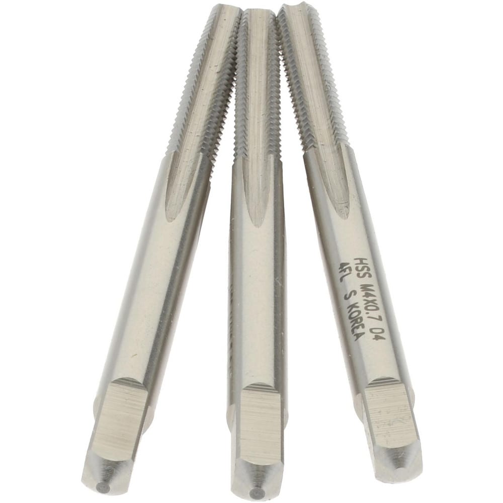 Hertel - Tap Set: Metric Coarse, 4 Flute, High Speed Steel, Bright ...