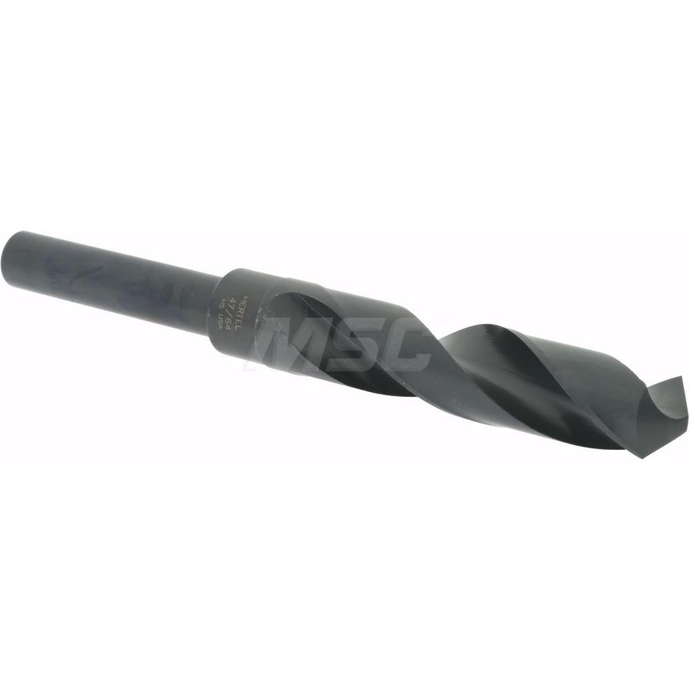 Hertel 2387777 Reduced Shank Drill Bit: 47/64 Dia, 1/2 Shank Dia, 118 0, High Speed Steel Image