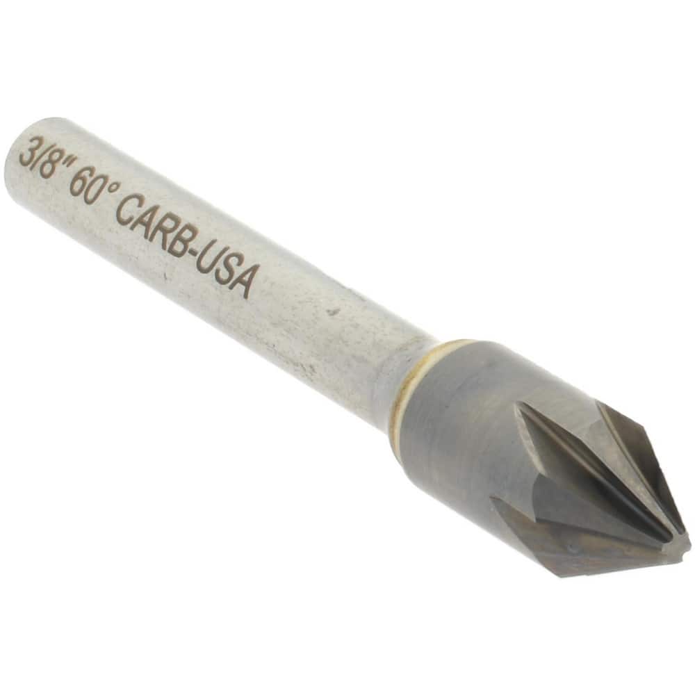 Hertel 336-005050 Countersink: 3/8" Head Dia, 60 ° Included Angle, 6 Flutes, Carbide, Right Hand Cut 