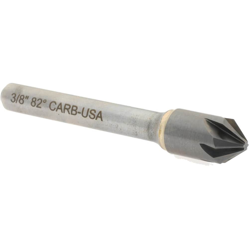 Hertel 336-005060 3/8" Head Diam, 1/4" Shank Diam, 6 Flute 82° Solid Carbide Countersink 