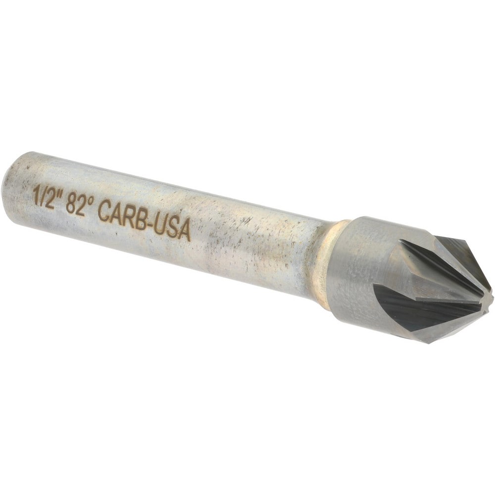 Hertel 336-006560 1/2" Head Diam, 3/8" Shank Diam, 6 Flute 82° Solid Carbide Countersink Image